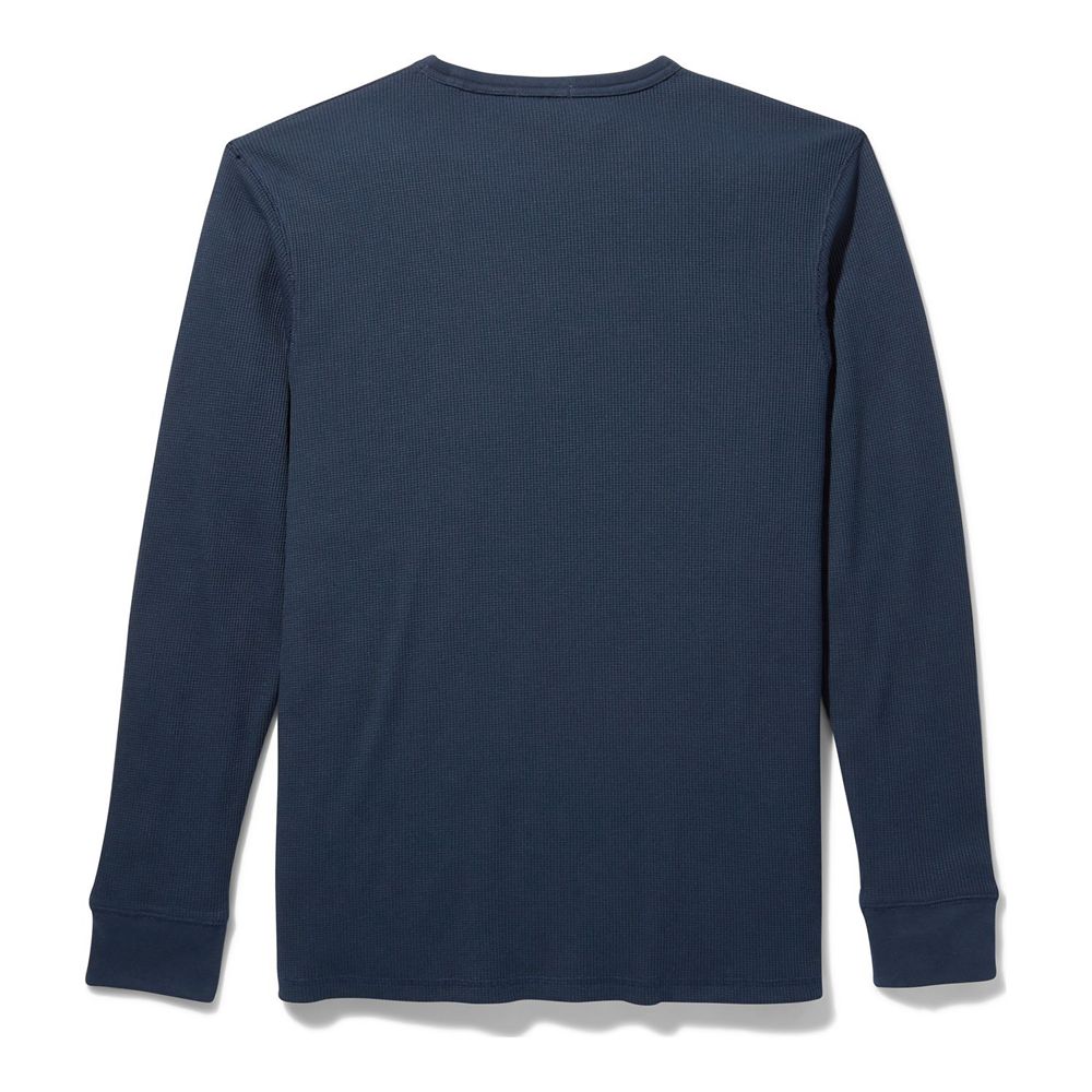 Timberland Mens Shirts Wharf River Waffle-Knit Crewneck - Navy - India IW4897125